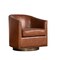 Merrick Lane Ada Upholstered Club Style Barrel Chair with Nail Trim, Sloped Arms, and 360 Degree Swivel Base in a Vinyl Wrap